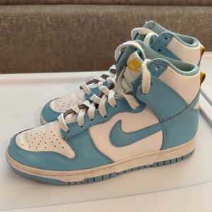 Nike Kids High-Top Sneakers in Sky Blue & White